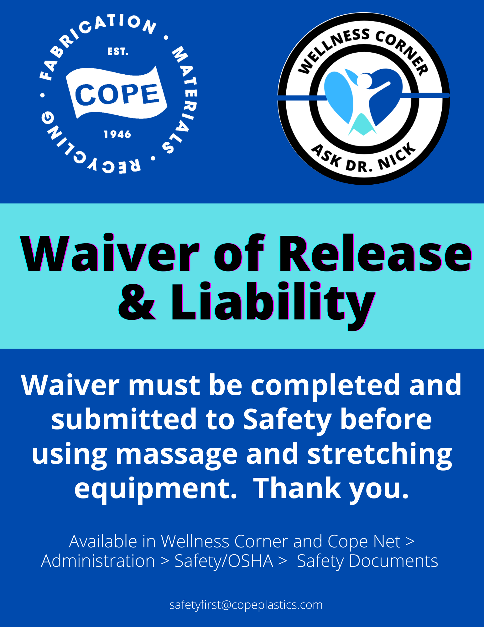 Wellness Corner Waiver of Release and Liability